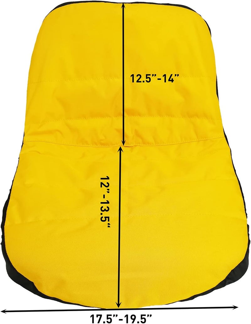 GaeaAuto Riding Lawn Mower Seat Cover 600D Oxford Cloth Weatherproof Deluxe Durable Tractor Seat Cover, Yellow, Medium - Image 2